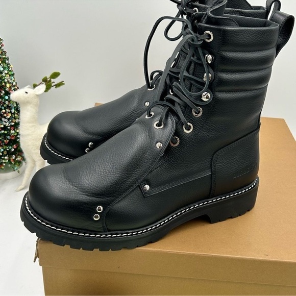 Men’s Burberry, leather lace guard ankle boots size 45 made in Italy main image 12
